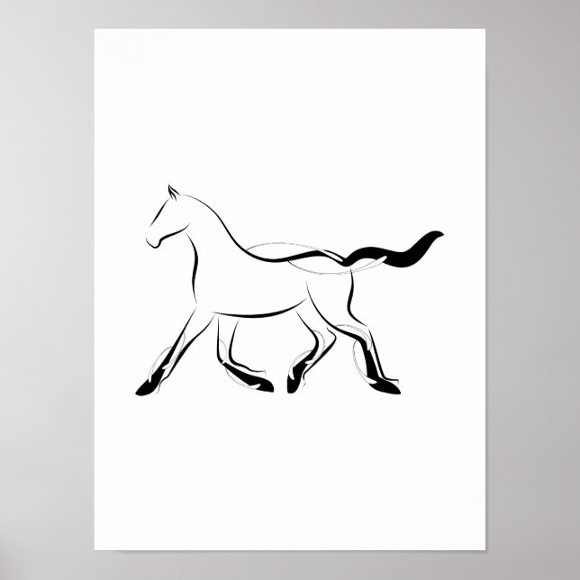 Elegant horse in black colour poster (Front)