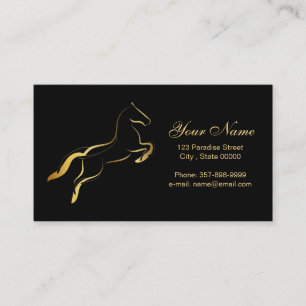 Elegant horse in Gold Color Business Card