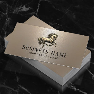 Elegant Horse Logo Equine Training Equestrian Business Card