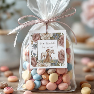 Elegant Horse Lover Birthday  Square Sticker