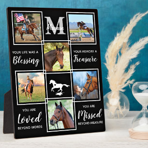 Elegant Horse Memorial Personalised Photo Collage Plaque