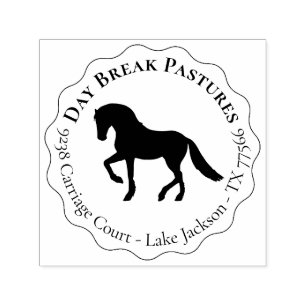Elegant Horse Ranch Round Return Address Self-inking Stamp