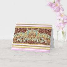 Elegant Horse Stripes Brown/ Gold + Smile Pink