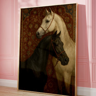 Elegant Horse Vintage Style Animal Wall Art Print