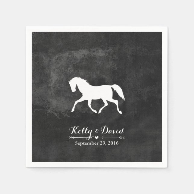 Elegant Horse Wedding Napkin (Front)