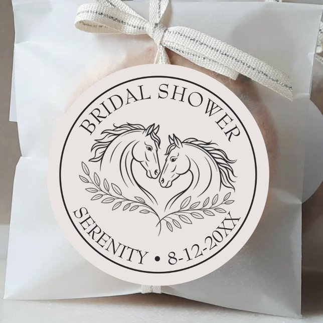 Elegant Horse Wedding Rustic Country Thank You Classic Round Sticker (Creator Uploaded)