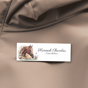 elegant horse with wildflower equestrian name tag