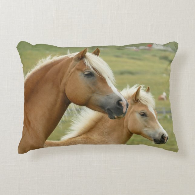 Elegant Horses Throw Pillow Each Side Different (Front)