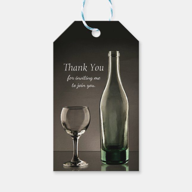 Elegant Hostess Holiday Wine Bottle Gift Tag (Front)