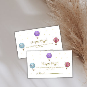 Elegant Hot Air Balloon Diaper Raffle Baby Shower Enclosure Card
