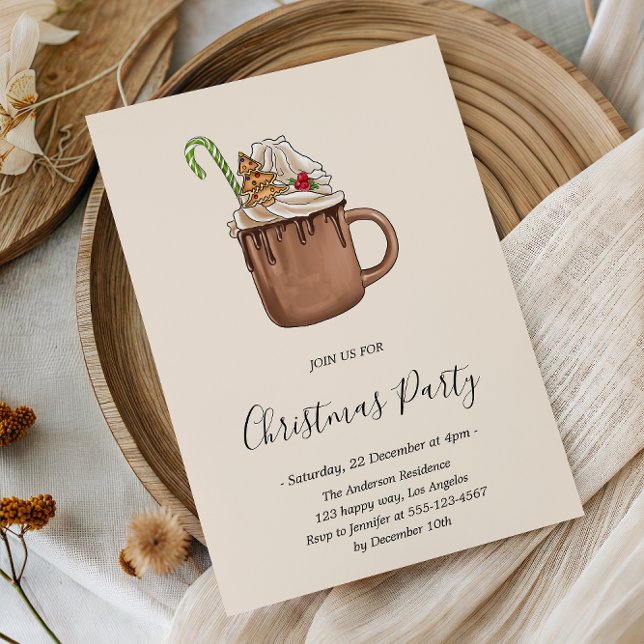 Elegant Hot Cocoa Christmas Party                  Invitation (Creator Uploaded)