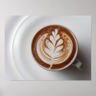 Elegant Hot Cocoa with Milk Foam Latte Art Poster