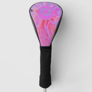 Elegant Hot Pink and Magenta Decorative Dahlia Gol Golf Head Cover