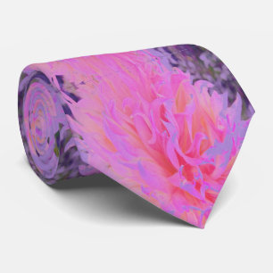Elegant Hot Pink and Magenta Decorative Dahlia Tie