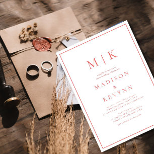 Elegant Hot Pink Classic Wedding  Invitation