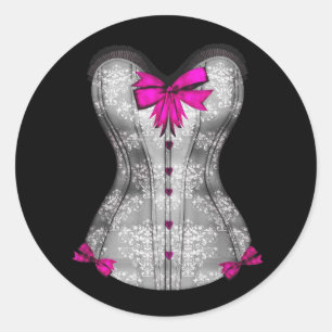 Elegant Hot Pink Corset Stickers