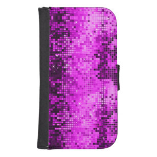Elegant Hot Pink DiscoBall Glitter & Sparkles Samsung S4 Wallet Case