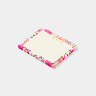 Elegant Hot Pink Floral Bridal Shower Favour Post-it Notes