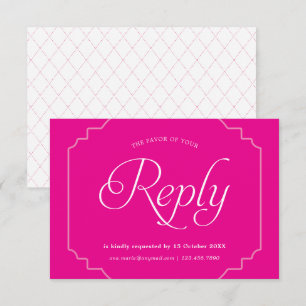 Elegant Hot Pink Fuchsia RSVP Card