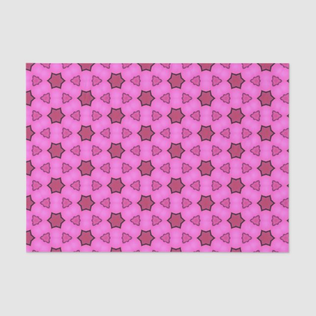 Elegant Hot Pink Geometric Pattern Girly Chic Tissue Paper (Front)