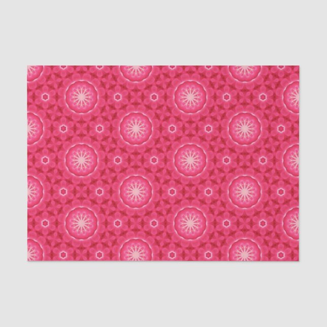 Elegant Hot Pink Geometric Pattern Girly Chic Tissue Paper (Front)