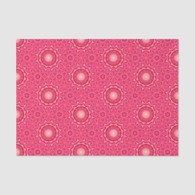 Elegant Hot Pink Geometric Pattern Girly Chic Tissue Paper (Front)