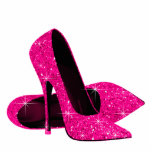 Elegant Hot Pink Glitter High Heel Shoes Standing Photo Sculpture<br><div class="desc">Elegant hot pink glitter high heel shoe photo sculpture. You can choose your size, quantity and product type by choosing the customise it button to begin. Please note - all of the designs you will find on Zazzle are printed graphics with no actual glitter, jewels, bows, raised, embossed, or added...</div>