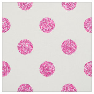 Elegant Hot Pink Glitter Polka Dots Pattern Fabric