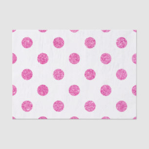 Elegant Hot Pink Glitter Polka Dots Pattern Tissue Paper