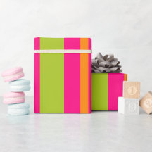 Elegant Hot Pink, Lime Green, Deep Orange Stripes