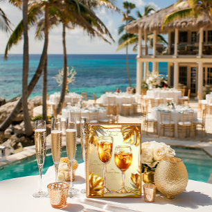 Elegant Hot Tropic Gilded Gold Signature Drinks Poster