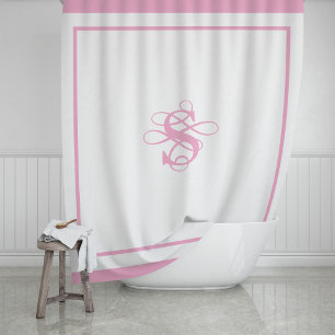 Elegant Hotel Chic Stylish Monogram Shower Curtain