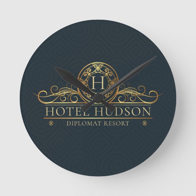 Elegant Hotel Resort Business Round Clock (Front)