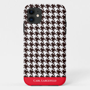 Elegant Houndstooth Pattern [white & custom color] Case-Mate iPhone Case