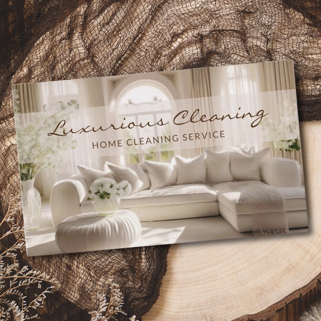 Elegant House Cleaning Home Service Business Card (Creator Uploaded)