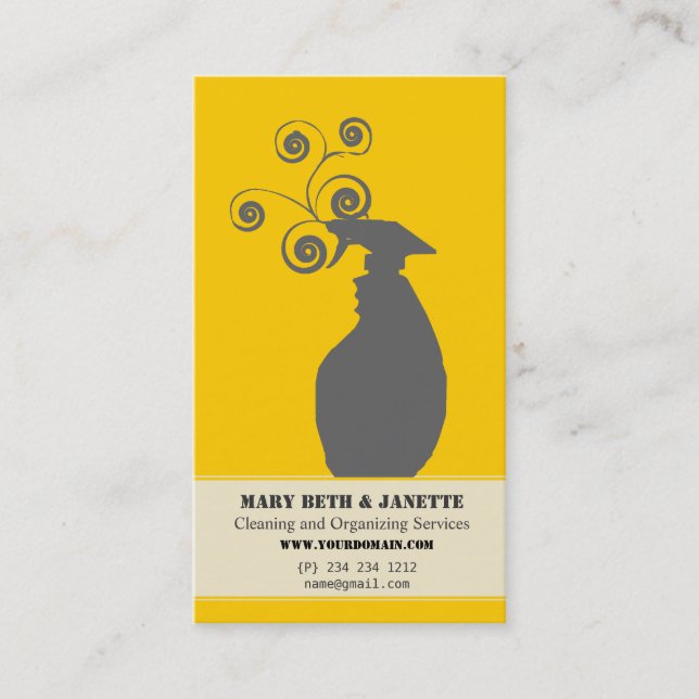 Elegant House Organising Housekeeping Services Business Card (Front)