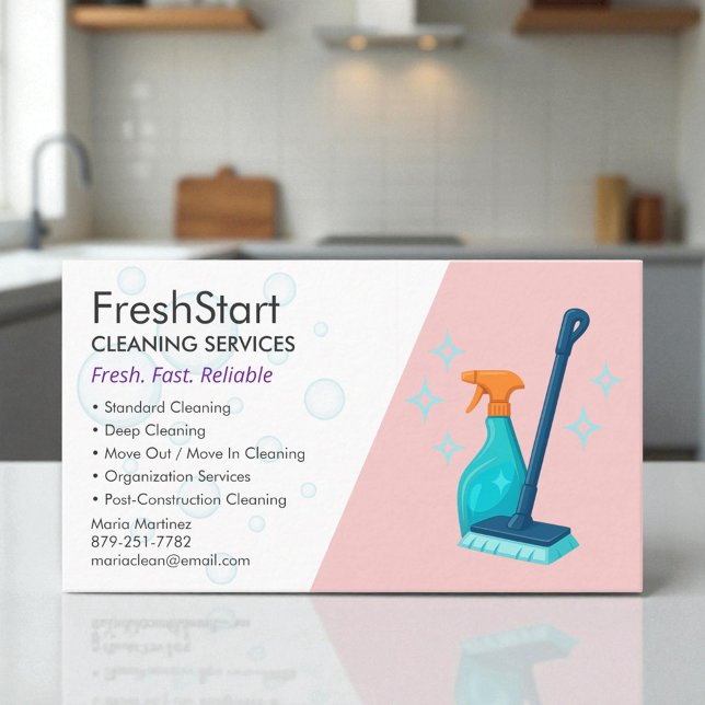 Elegant Housekeeping Company Business Card (Creator Uploaded)