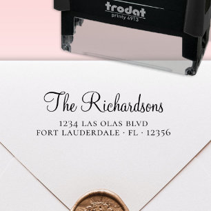 Elegant Housewarming Script Return Address Self-inking Stamp