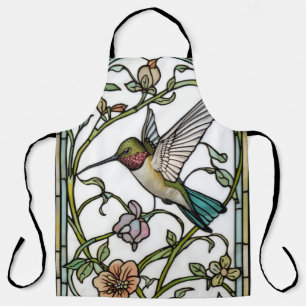 Elegant hummingbird art nouveau artwork botanical  apron