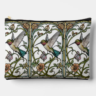 Elegant hummingbird artwork botanical boho chic accessory pouch