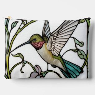 Elegant hummingbird artwork botanical boho chic accessory pouch