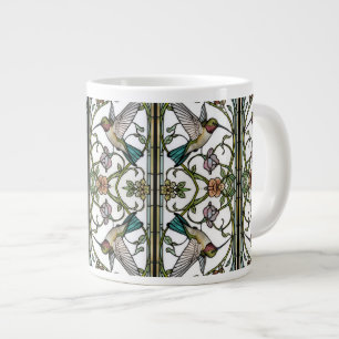 Elegant hummingbird artwork botanical boho chic large coffee mug