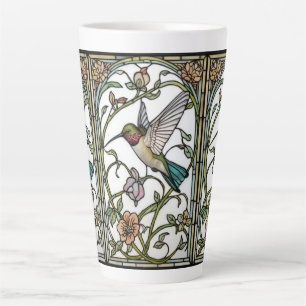 Elegant hummingbird artwork botanical boho chic latte mug