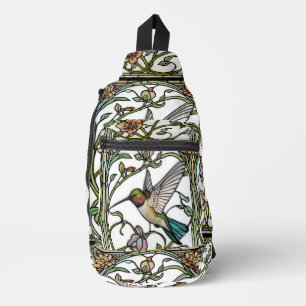 Elegant hummingbird artwork botanical boho chic sling bag