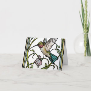 Elegant hummingbird artwork botanical boho chic thank you card