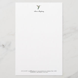 Elegant Hummingbird Letterhead