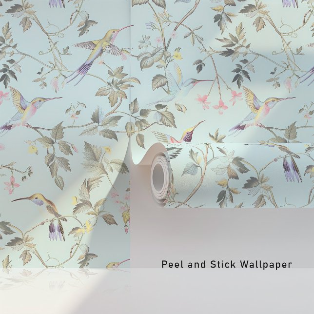 Elegant Hummingbird Nature-Inspired Floral Pattern Wallpaper (Creator Uploaded)