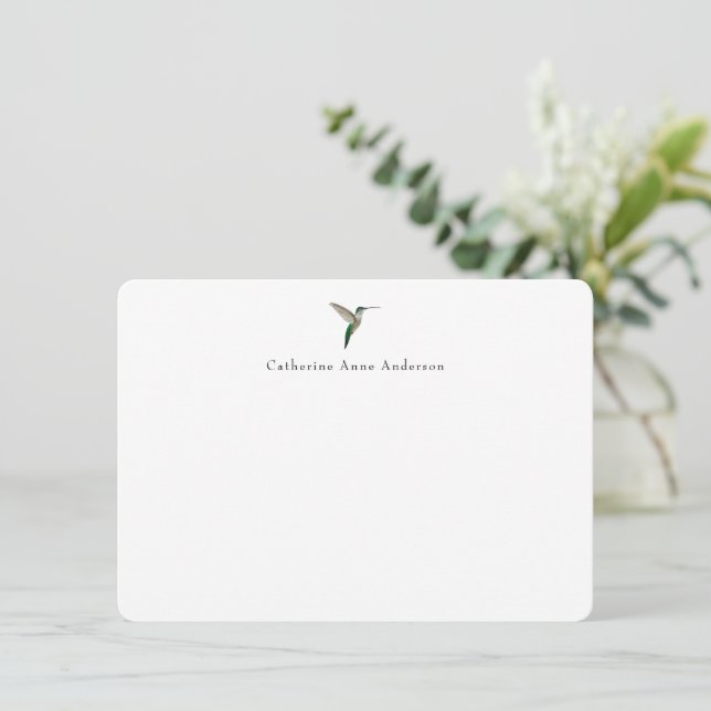 Elegant Hummingbird  note card (Standing Front)