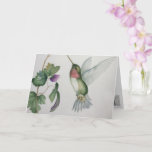 Elegant Hummingbird Watercolor Blank Greeting Card<br><div class="desc">Be inspired by an elegant hummingbird design on an all greeting card. Created from my original waterpainting,  the lovely old image will brighten the day for birdwatchers,  gardeners or nature lovers!</div>