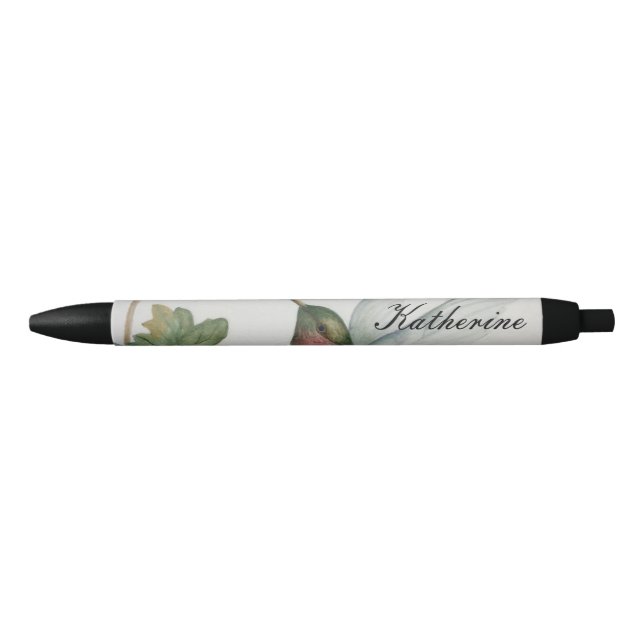 Elegant Hummingbird Watercolor Personalized Pen (Front)